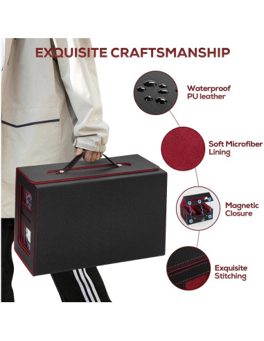 Caja de Almacenamiento de Cartas STTRBOX 600+ Cartas Negro/Rojo