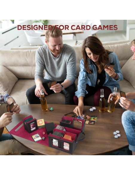 Caja de Almacenamiento de Cartas STTRBOX 600+ Cartas Negro/Rojo