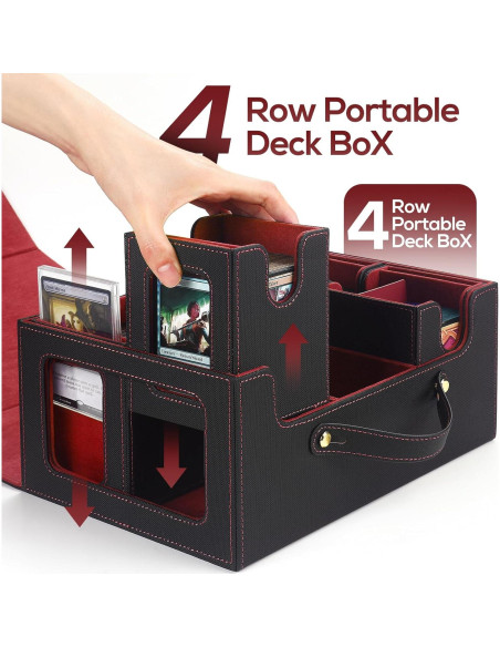 Caja de Almacenamiento de Cartas STTRBOX 600+ Cartas Negro/Rojo