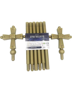 Cetro de Juguete Egipcio Dorado Flyekist - 2 Piezas Ajustables 114 cm 2