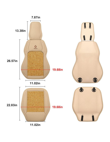 Funda de Asiento de Coche FREESOO Beige con Masaje y Refrigeración