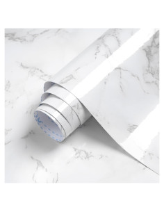 Papel Tapiz Autoadhesivo Dimoon 30x200cm Mármol Blanco Vinilo