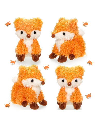 Set de 4 Zorros de Peluche Aoriher 13 cm para Niños