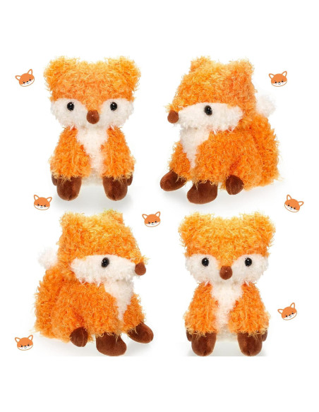 Set de 4 Zorros de Peluche Aoriher 13 cm para Niños Set de 4 Zorros de Peluche Aoriher 13 cm para Niños
