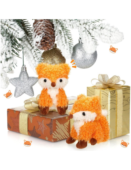 Set de 4 Zorros de Peluche Aoriher 13 cm para Niños Set de 4 Zorros de Peluche Aoriher 13 cm para Niños