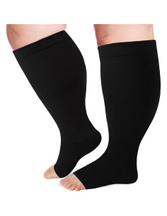 Calcetines de Compresión Sin Dedos LOUSGUTA Talla Grande 15-20 mmHg 2