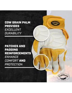 Guantes de Soldadura Caiman 1828 de Cuero de Vaca Grande 2