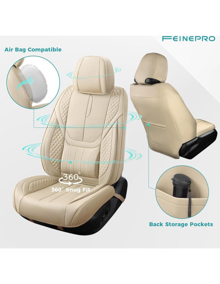 Cubiertas de Asientos de Coche FEINEPRO Juego Completo Beige
