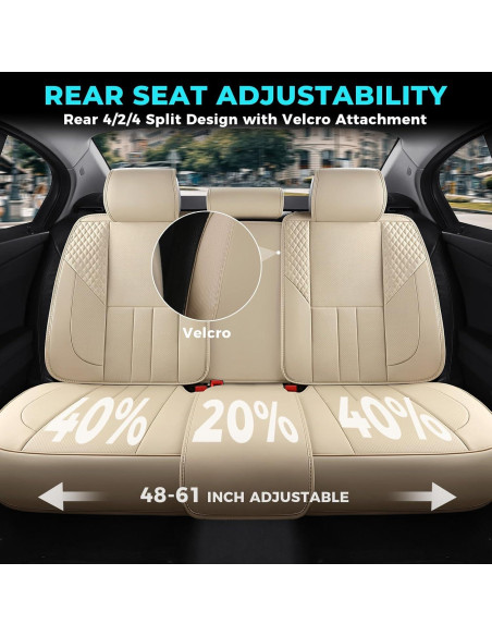 Cubiertas de Asientos de Coche FEINEPRO Juego Completo Beige