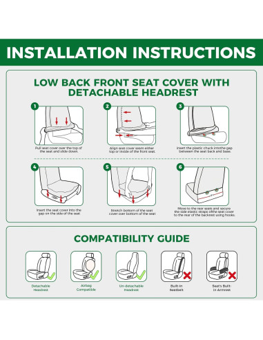Funda de Asiento Delantero GIANT PANDA Beige Universal Cuero