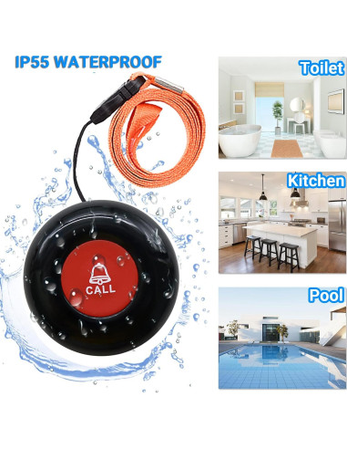 Botón de Llamada Inalámbrico SanJie con 2 Botones de Pánico