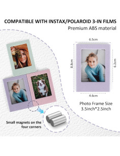 Juego de 5 Marcos Magnéticos para Fotos 2x3 HIYQIN Colores Mixtos 2