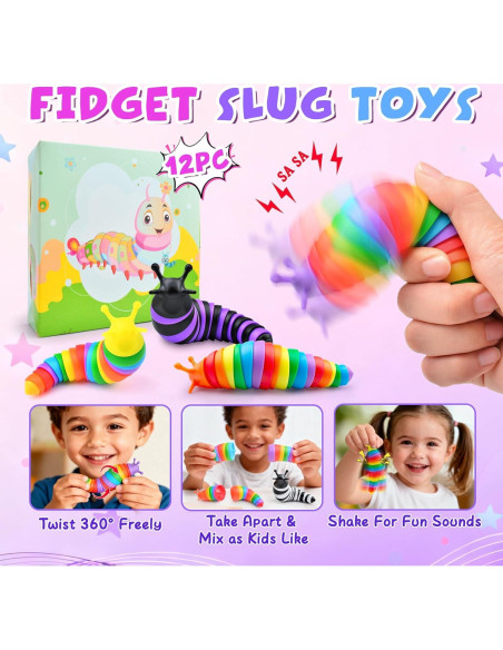 Juguetes Antiestrés de Babosas Cevioce 12 Piezas para Niños 3+