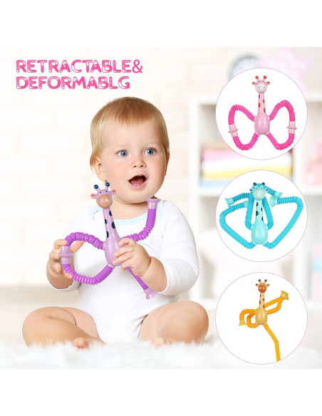 Juguete Sensorial Telescópico Jirafa Ainiv - 4 Piezas Juguete Sensorial Telescópico Jirafa Ainiv - 4 Piezas