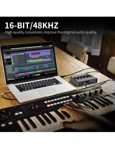Interfaz de Audio USB Q-16 XTUGA 16 bit 48 kHz con Efecto DSP