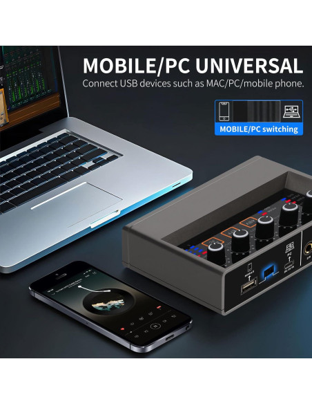 Interfaz de Audio USB Q-16 XTUGA 16 bit 48 kHz con Efecto DSP