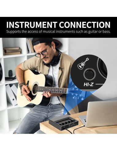 Interfaz de Audio USB Q-16 XTUGA 16 bit 48 kHz con Efecto DSP