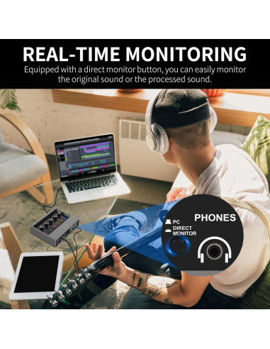 Interfaz de Audio USB Q-16 XTUGA 16 bit 48 kHz con Efecto DSP