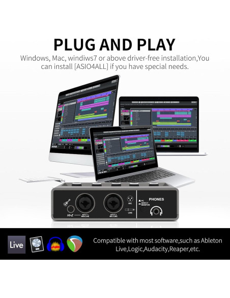 Interfaz de Audio USB Q-16 XTUGA 16 bit 48 kHz con Efecto DSP