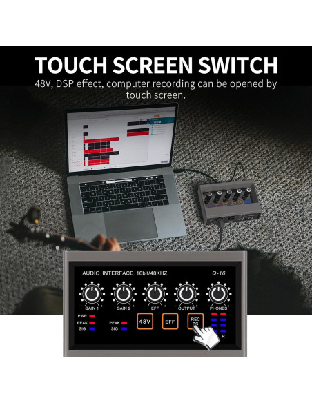 Interfaz de Audio USB Q-16 XTUGA 16 bit 48 kHz con Efecto DSP