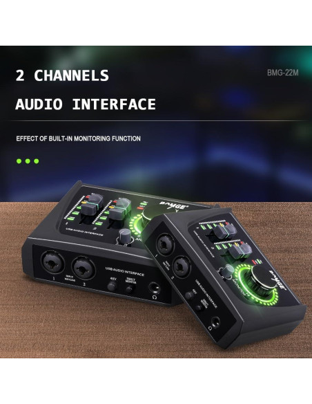Interfaz de Audio USB BOMGE 22M con 48V Phantom Power