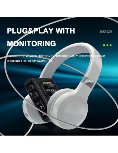 Interfaz de Audio USB BOMGE 22M con 48V Phantom Power