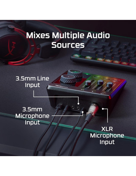 Mezclador de Audio HyperX - USB 3 Pistas 24-bit/96kHz