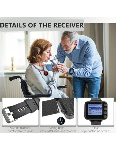 Botón de Llamada Inalámbrico para Ancianos CYSSJF SJ-300PLUS