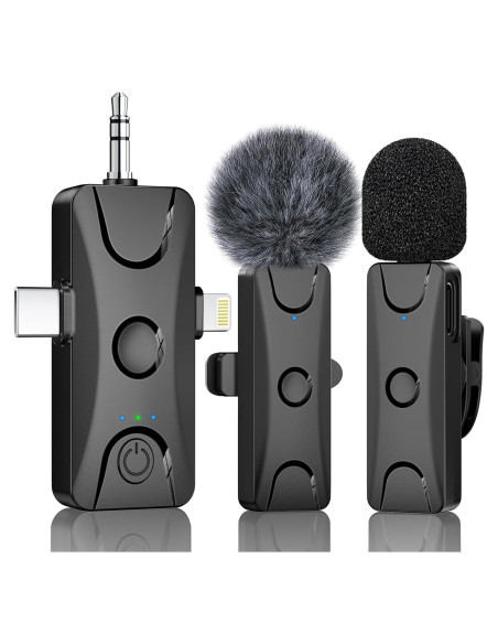 Micrófono Lavalier Inalámbrico Dralud M1 48kHz 30.48m