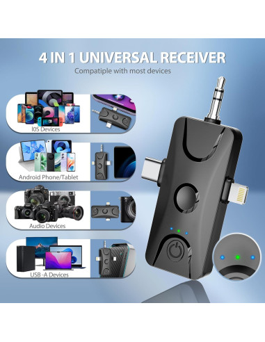 Micrófono Lavalier Inalámbrico Dralud M1 48kHz 30.48m