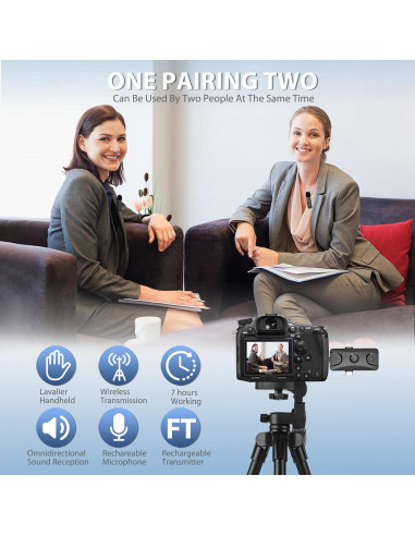 Micrófono Lavalier Inalámbrico Dralud M1 48kHz 30.48m