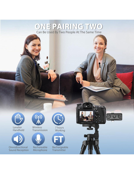 Micrófono Lavalier Inalámbrico Dralud M1 48kHz 30.48m