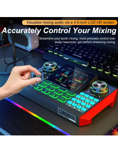 Mezclador de Audio Tenlamp G9 - Interfaz para Streaming y Podcast 2