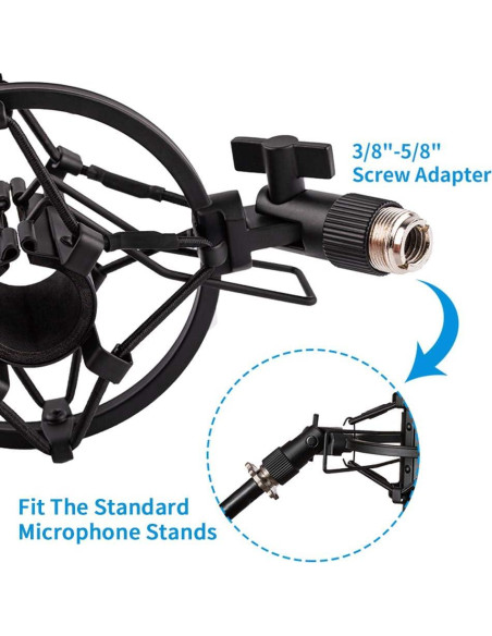 Soporte de Montaje Antivibración para Micrófono 22-26mm Metal Soporte de Montaje Antivibración para Micrófono 22-26mm Metal