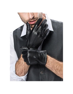 Guantes de Cuero de Cordero para Hombre YISEVEN - Talla S