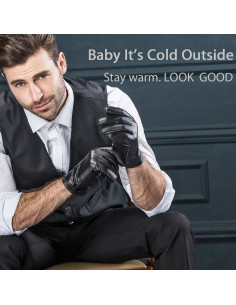 Guantes de Cuero de Cordero para Hombre YISEVEN - Talla S 2