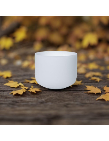 Tazón de Cuarzo Cantante CALM CLANG 17.78 cm Nota B Blanco con Martillo