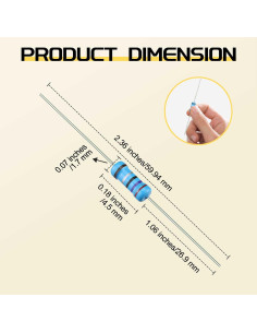 Kit de Resistores de Película Metálica Upvivi 500pcs 1/4W 1% 2