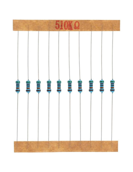 Kit de Resistores de Película Metálica Upvivi 500pcs 1/4W 1%
