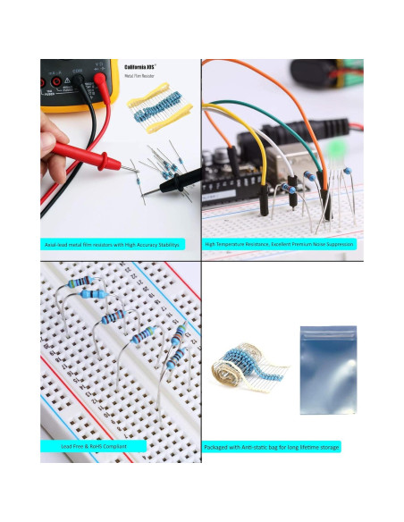 100 Resistencias 1K ohm 1/4W Tolerancia 1% California JOS