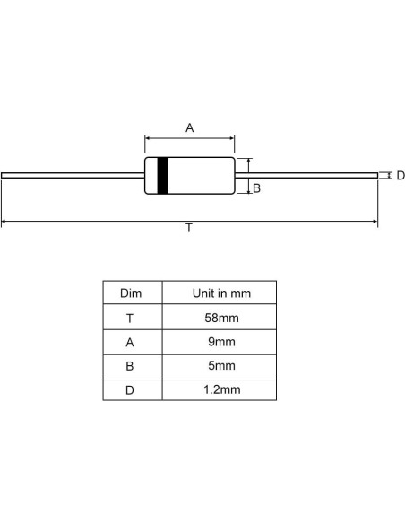 Diodo Rectificador Schottky uxcell 1N5408 3A 1000V