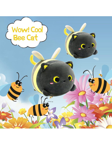 Almohada de Peluche Gato Abeja LSYDCARM 20 cm Suave