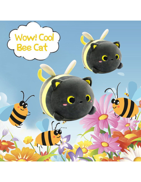 Almohada de Peluche Gato Abeja LSYDCARM 20 cm Suave