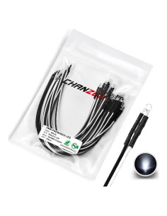 Diodo LED Pre-Cableado 20 pcs Chanzon 3mm Luz Blanca 12V