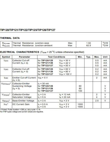 20 Transistores TIP125 PNP Darlington 65W TO-220 -60V