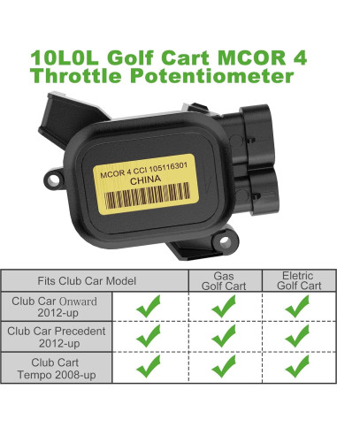 Potenciómetro de Aceleración MCOR 4 10L0L para Club Car 2012+