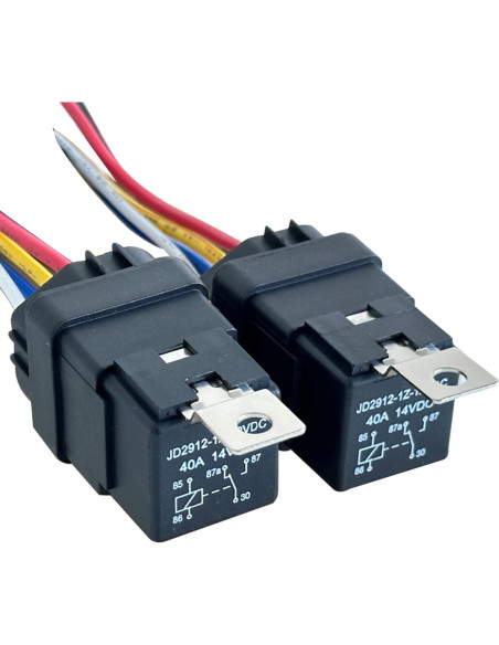 Kit de Relé Impermeable Kalmaegee 40A 14V CC con Arnés 14/18 AWG