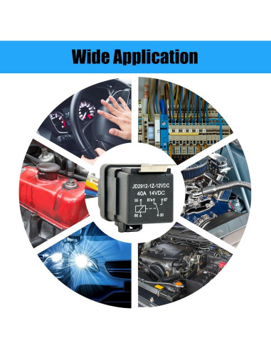 Kit de Relé Impermeable Kalmaegee 40A 14V CC con Arnés 14/18 AWG