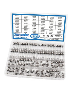 Kit de Fusibles de Vidrio 180Pcs 250V 5x20mm y 6x30mm Sunxeke