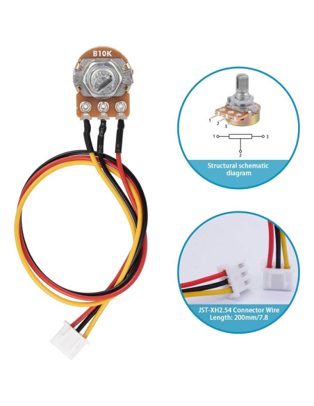 5 Piezas Potenciómetro Rotativo Lineal WH148 5K 10K 50K